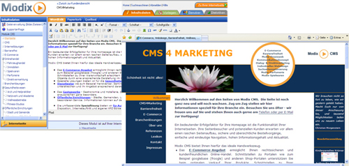 WordEdit im CMS und auf der Internetseite