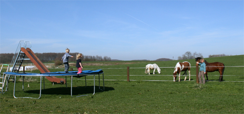 Spielplatz an der Pferdekoppel auf dem Ferienhof Baustrup
